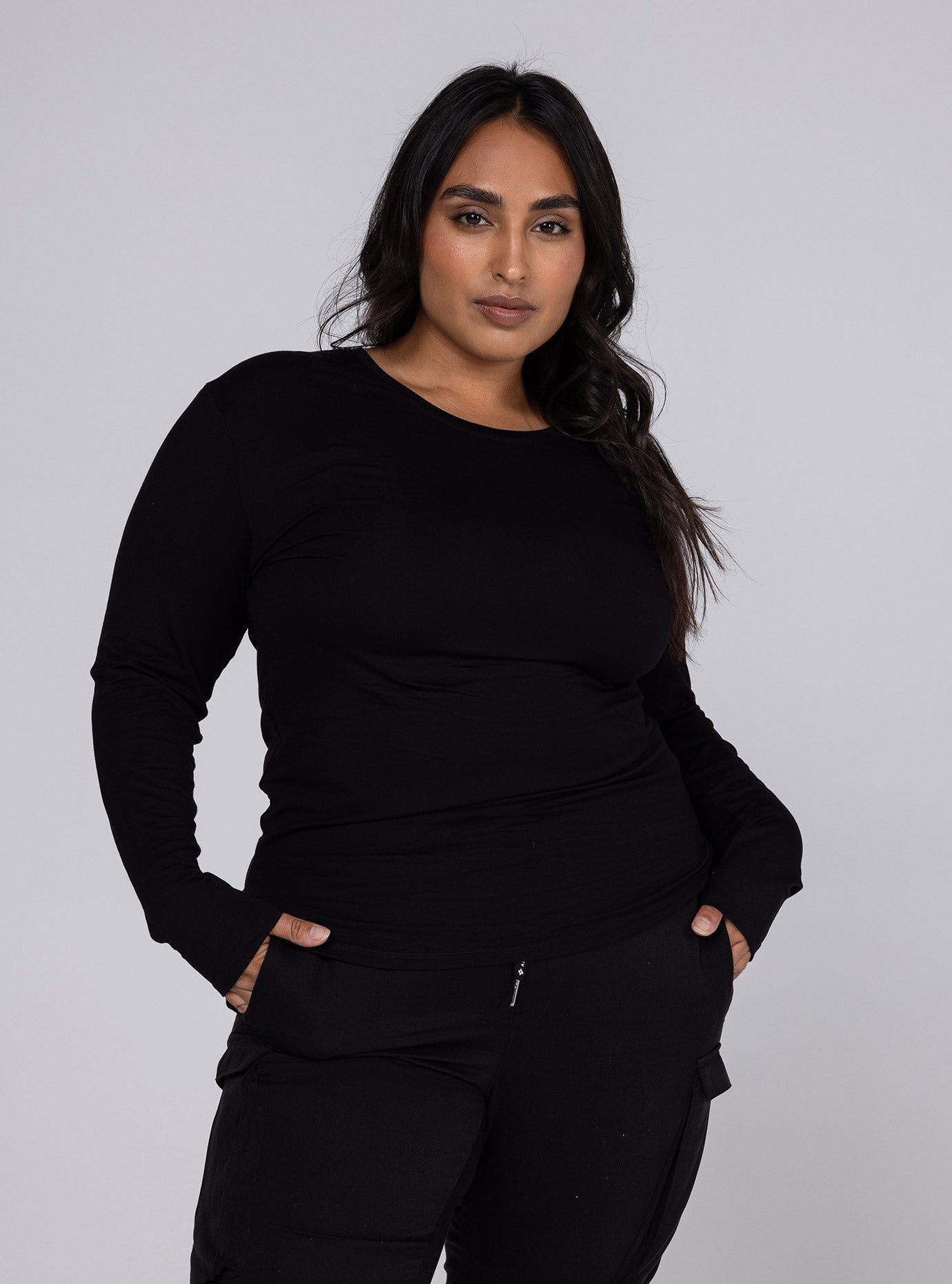 Allwear Tencel™ Scoop Neck Long Sleeve Tee - Allwear