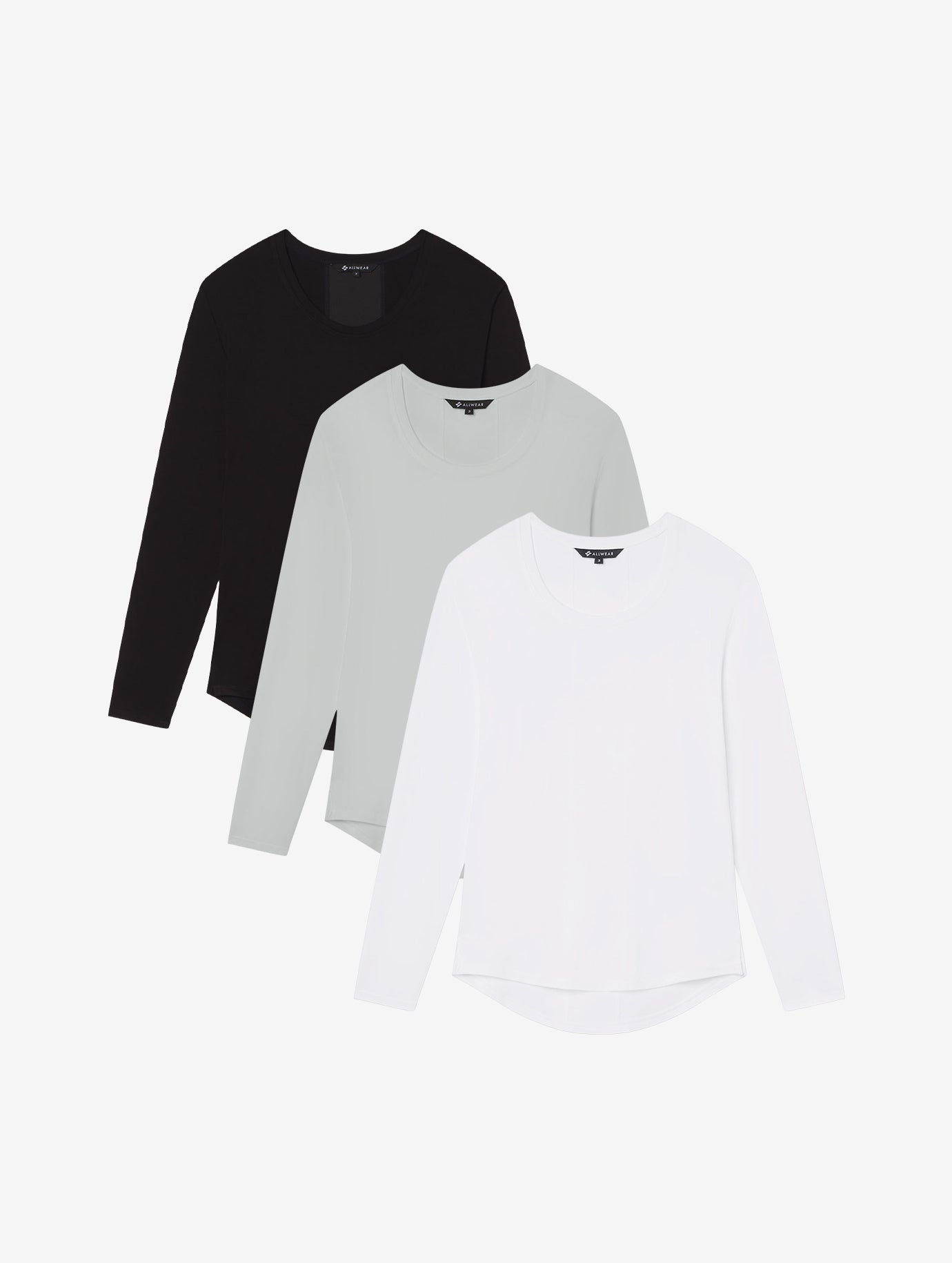 Allwear Tencel™ Scoop Neck Long Sleeve Tee 3 Pack Bundle